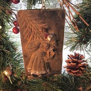Prim Belsnickel Santa Blackened Beeswax Ornament